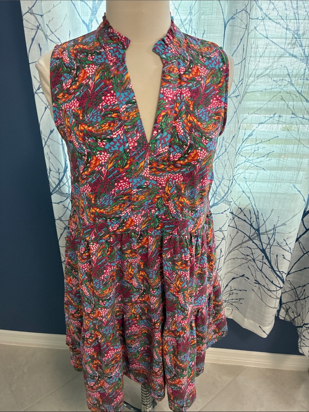 Gibsonlook Sleeveless Multicolor V-Neck Women's Dress